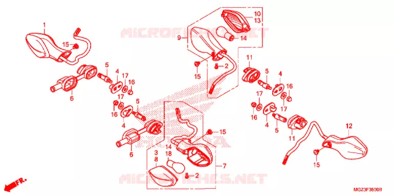 KNIPPERLICHT(2) Honda MOTO 500 CBR 2013  CBR500RAD