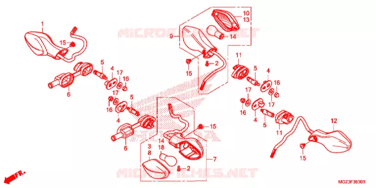 KNIPPERLICHT(2) Honda MOTO 500 CBR 2013  CBR500RAD
