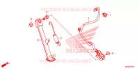 HOOFD STANDAARD/REMPEDAAL voor Honda CBR 500 R ABS BLANCHE 2013