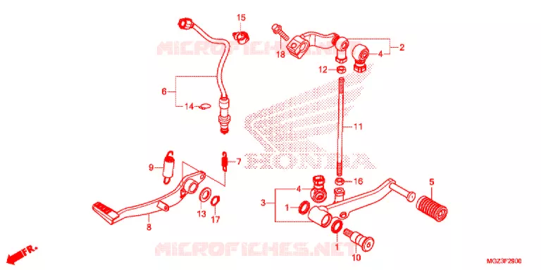 OPSTAP/PEDAAL Honda MOTO 500 CBR 2013  CBR500RAD