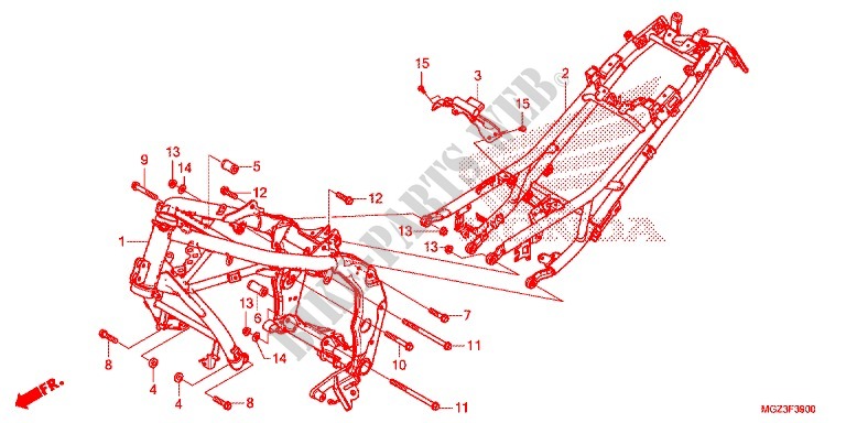 FRAME CHASSIS voor Honda CBR 500 R ABS 2014