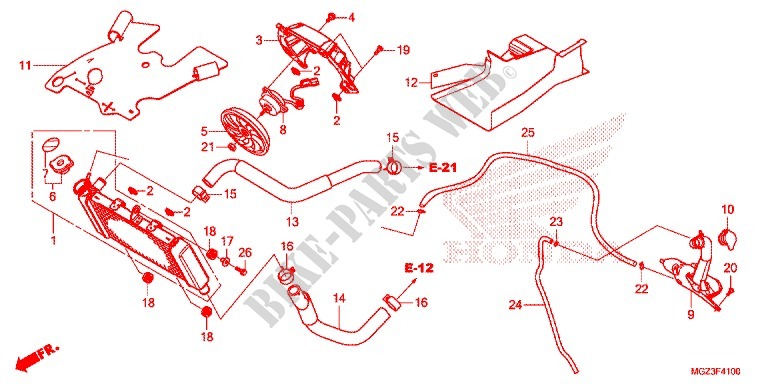 RADIATOR voor Honda CBR 500 R ABS 2014