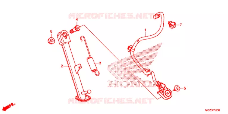 HOOFD STANDAARD/REMPEDAAL Honda MOTO 500 CBR 2015  CBR500RAE