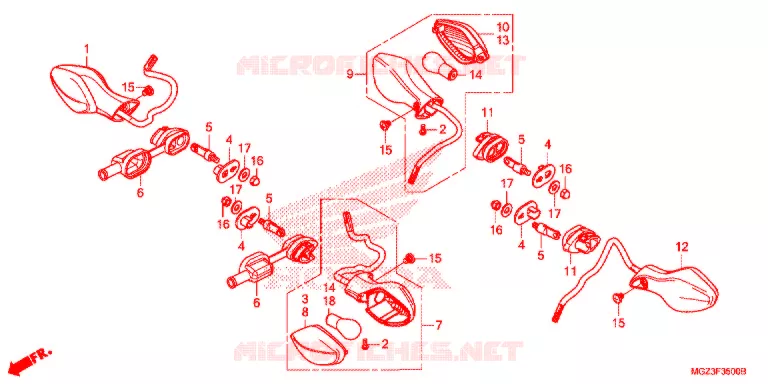 KNIPPERLICHT(2) Honda MOTO 500 CBR 2013  CBR500RD
