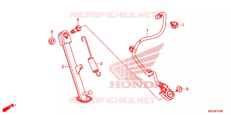 HOOFD STANDAARD/REMPEDAAL Honda MOTO 500 CBR 2013  CBR500RD