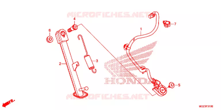 HOOFD STANDAARD/REMPEDAAL Honda MOTO 500 CBR 2013  CBR500RD