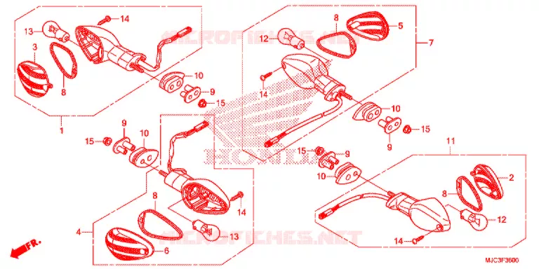 KNIPPERLICHT(2) Honda MOTO 600 CBR 2015  CBR600RAD