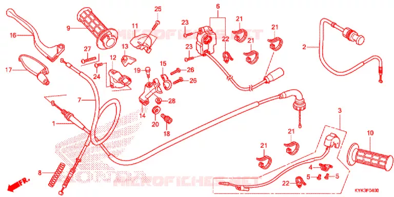 HENDEL HEFBOOM/SCHAKELAAR/KABEL(1) Honda MOTO 110 CRF 2015  CRF110FE