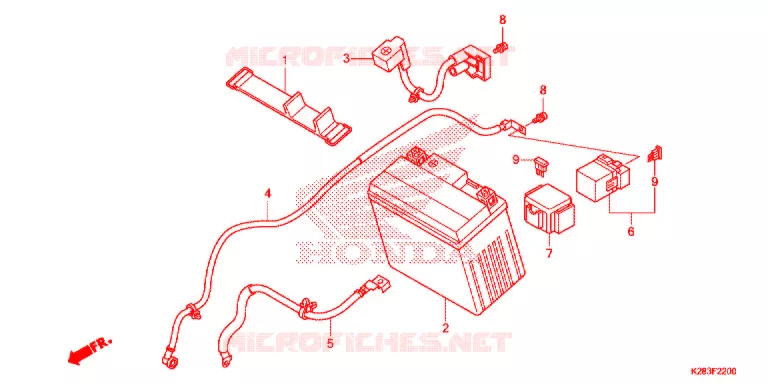 BEDRADINGSBUNDEL/ACCU Honda MOTO 125 CRF 2016  CRF125FBE