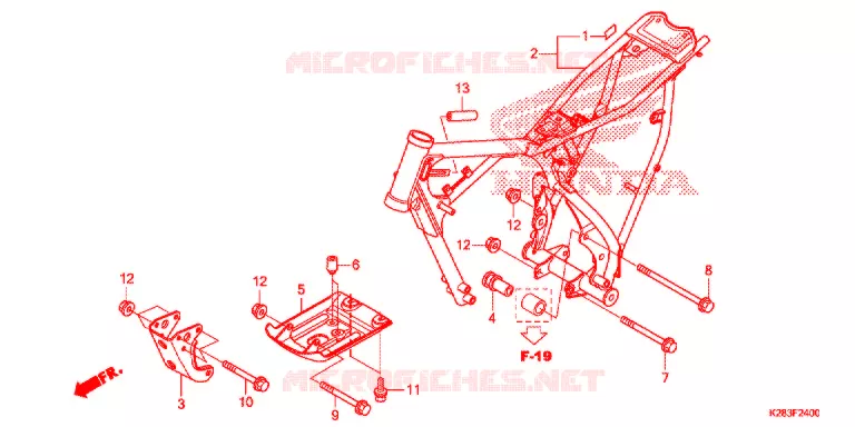 FRAME CHASSIS Honda MOTO 125 CRF 2015  CRF125FBE