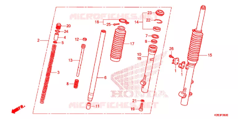VOOR VORK Honda MOTO 125 CRF 2017  CRF125FBE