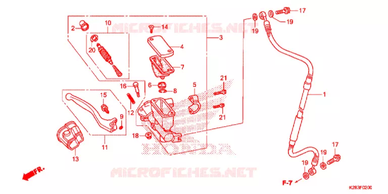 VOORREM HOOFDCILINDER Honda MOTO 125 CRF 2017  CRF125FBE