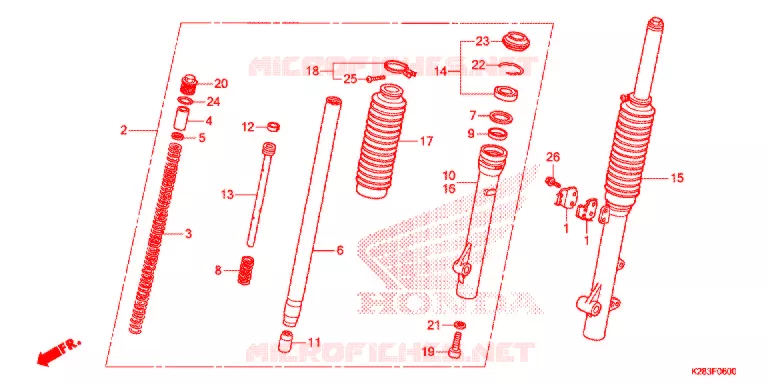VOOR VORK Honda MOTO 125 CRF 2014  CRF125FE