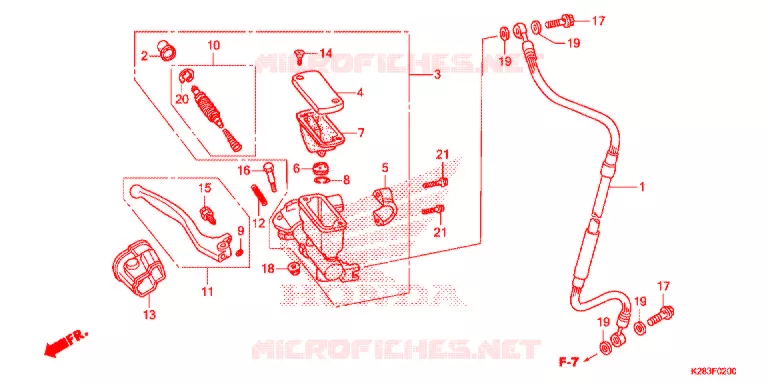 VOORREM HOOFDCILINDER Honda MOTO 125 CRF 2015  CRF125FE