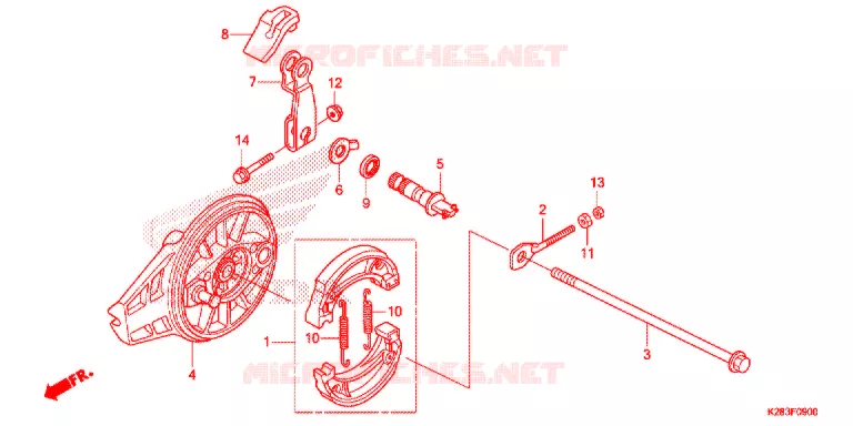 ACHTER REM PANEEL Honda MOTO 125 CRF 2015  CRF125FE