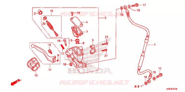 VOORREM HOOFDCILINDER Honda MOTO 125 CRF 2014  CRF125FE