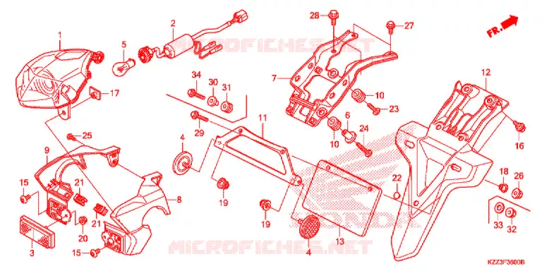 ACHTERLICHT(2) Honda MOTO 250 CRF 2014  CRF250LD