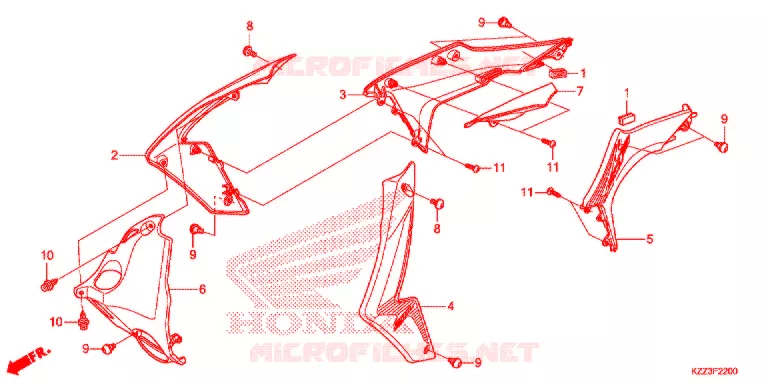 RADIATOR VERSTIJVING Honda MOTO 250 CRF 2014  CRF250LD