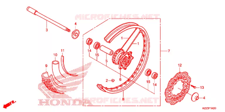 VOORWIEL (CRF250L) Honda MOTO 250 CRF 2014  CRF250LD