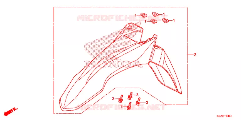 VOORSPATBORD Honda MOTO 250 CRF 2014  CRF250LD