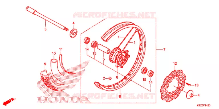 VOORWIEL (CRF250L) Honda MOTO 250 CRF 2014  CRF250LD