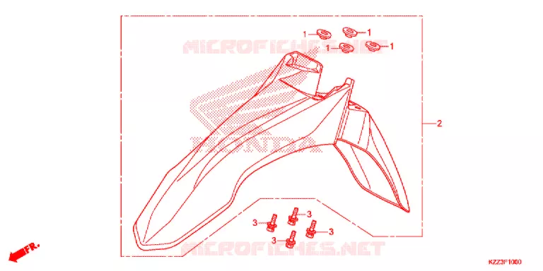 VOORSPATBORD Honda MOTO 250 CRF 2014  CRF250ME