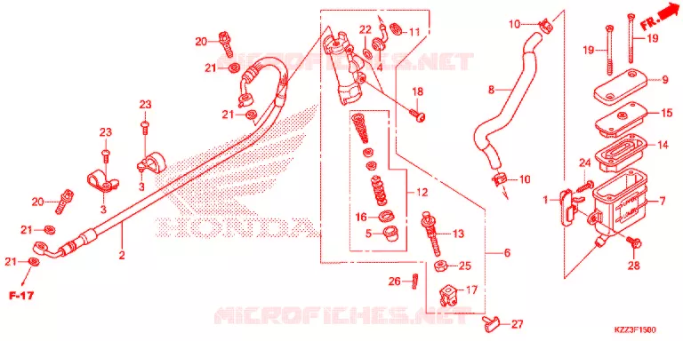ACHTER REM HOOFD CILINDER Honda MOTO 250 CRF 2014  CRF250ME