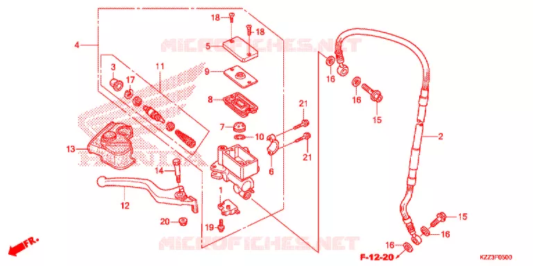VOOR REM HOOFD CILINDER Honda MOTO 250 CRF 2014  CRF250ME