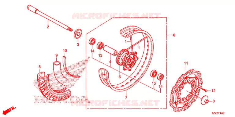 VOORWIEL (CRF250M) Honda MOTO 250 CRF 2014  CRF250ME