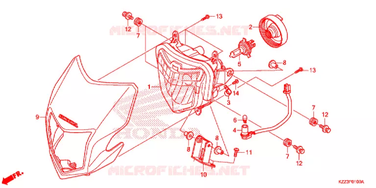 KOPLAMP Honda MOTO 250 CRF 2014  CRF250ME