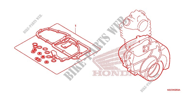 PAKKINGPAKKET B voor Honda CRF 250 M RED 2015
