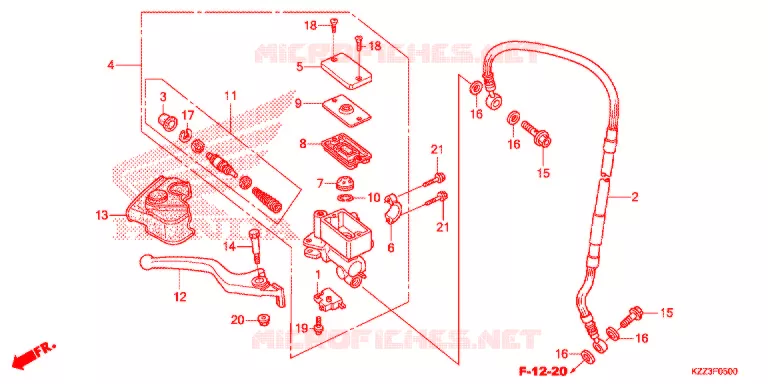 VOOR REM HOOFD CILINDER Honda MOTO 250 CRF 2014  CRF250ME
