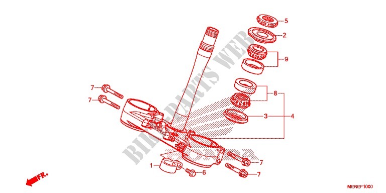 STURING STANG/BOVENSTE BRUG voor Honda CRF 450 R 2013