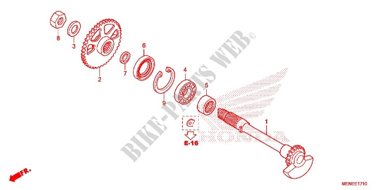 KRUKAS/ZUIGER/ BALANCEERINRICHTING(2) voor Honda CRF 450 R 2013