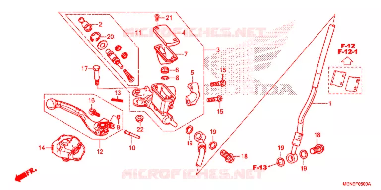 VOOR REM HOOFD CILINDER Honda MOTO 450 CRF 2014  CRF450RE