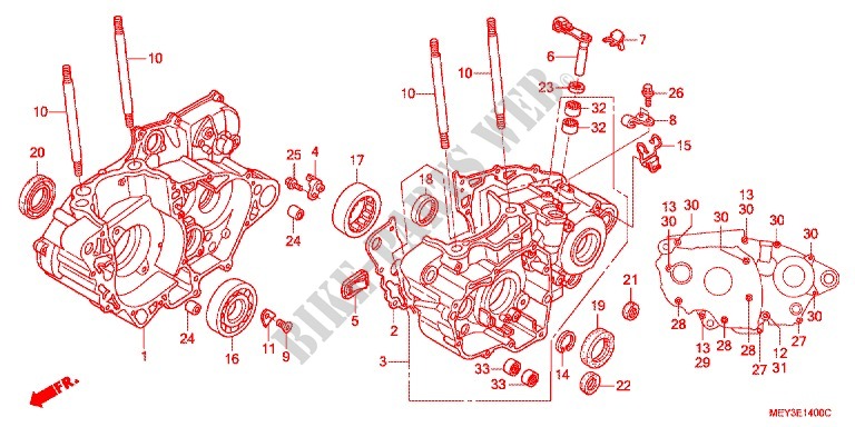 KRUKASCARTER/OLIEPOMP voor Honda CRF 450 X 2013