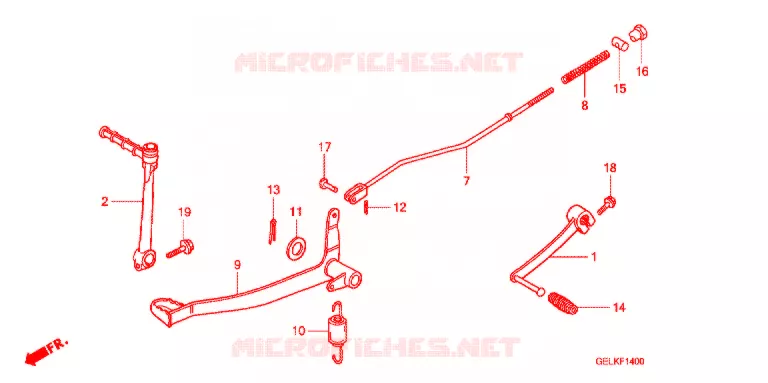 WISSEL PEDAAL/REMPEDAAL/KICKSTARTER ARM Honda MOTO 50 CRF 2009  CRF50F9