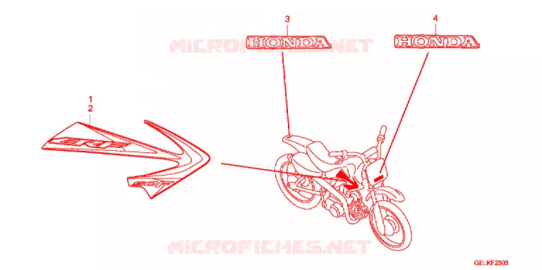 EMBLEEM/STREEP (CRF50FB) Honda MOTO 50 CRF 2012  CRF50FB