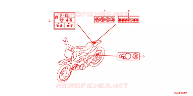 WAARSCHUWINGSLABEL(1) Honda MOTO 50 CRF 2013  CRF50FD