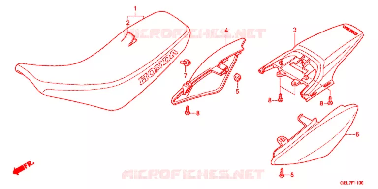 ZITTING/ACHTER STROOMLIJNKAP Honda MOTO 50 CRF 2016  CRF50FE
