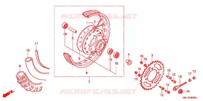 ACHTER WIEL Honda MOTO 50 CRF 2015  CRF50FE