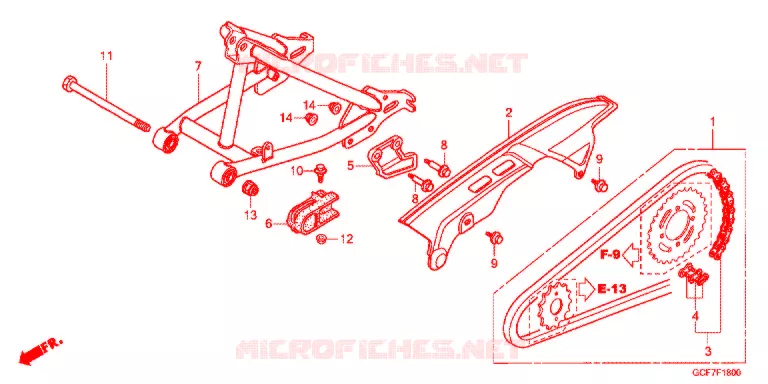 ZWAAI-ARM/KETTINGKAST Honda MOTO 50 CRF 2012  CRF70FC