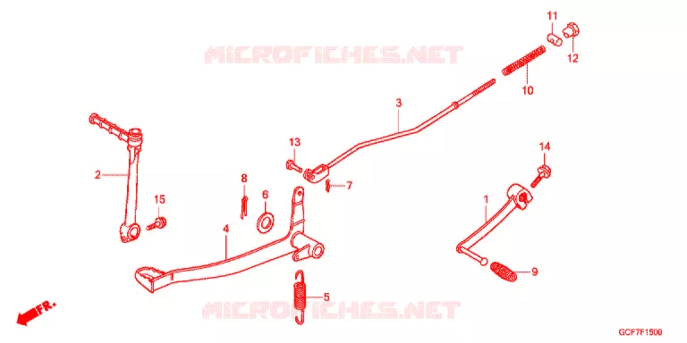 HOOFD STANDAARD/REMPEDAAL Honda MOTO 50 CRF 2012  CRF70FC