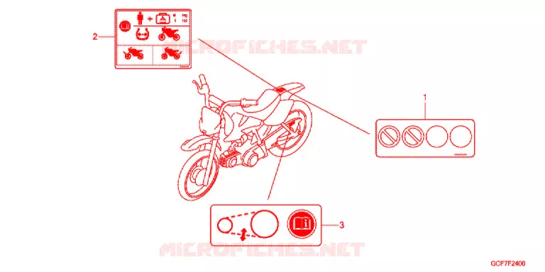 WAARSCHUWINGSLABEL(1) Honda MOTO 50 CRF 2012  CRF70FC