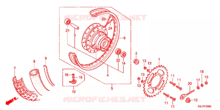 ACHTER WIEL Honda MOTO 80 CRF 2013  CRF80FD
