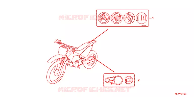 WAARSCHUWINGSLABEL(1) Honda MOTO 80 CRF 2013  CRF80FD