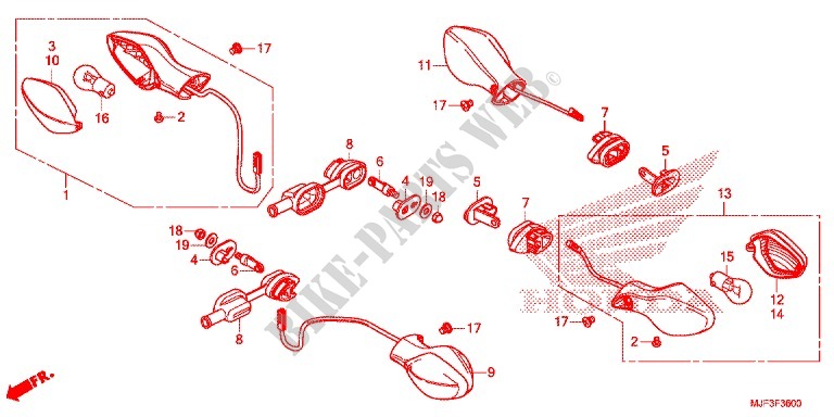 KNIPPERLICHT(2) voor Honda CTX 700 ABS 2014