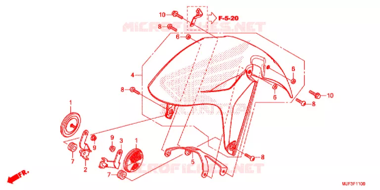 VOORSPATBORD Honda MOTO 700 CTX 2014  CTX700AE