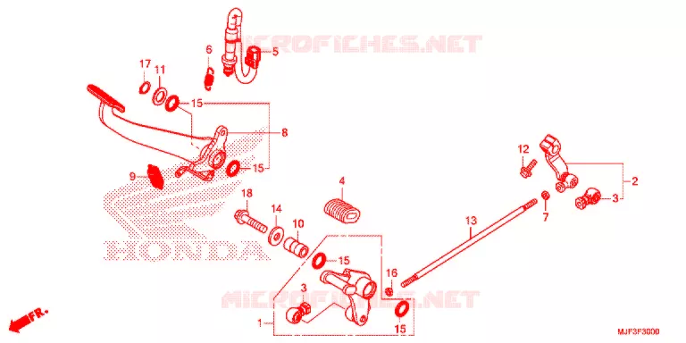 HOOFD STANDAARD/REMPEDAAL Honda MOTO 700 CTX 2014  CTX700DE