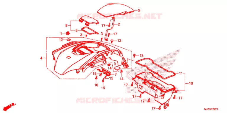 MESH INNER RACK  SG Honda MOTO 700 CTX 2014  CTX700DE